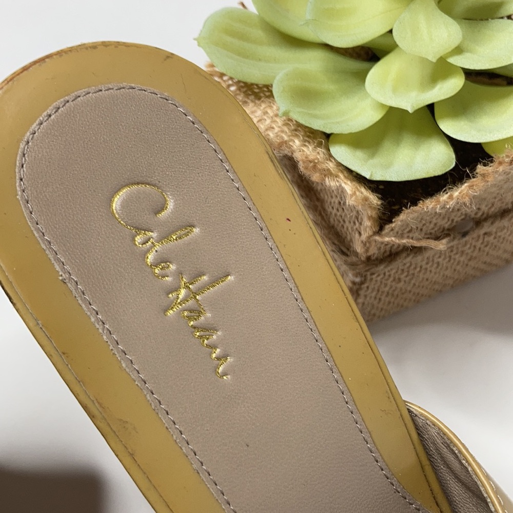 Cole Haan Patten Leather Wedge Sandals Sz: 10.5B - Picture 4 of 11